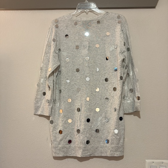 Magaschoni Gray Mirrored Beaded Cardigan SZ L NWT - Picture 3 of 4